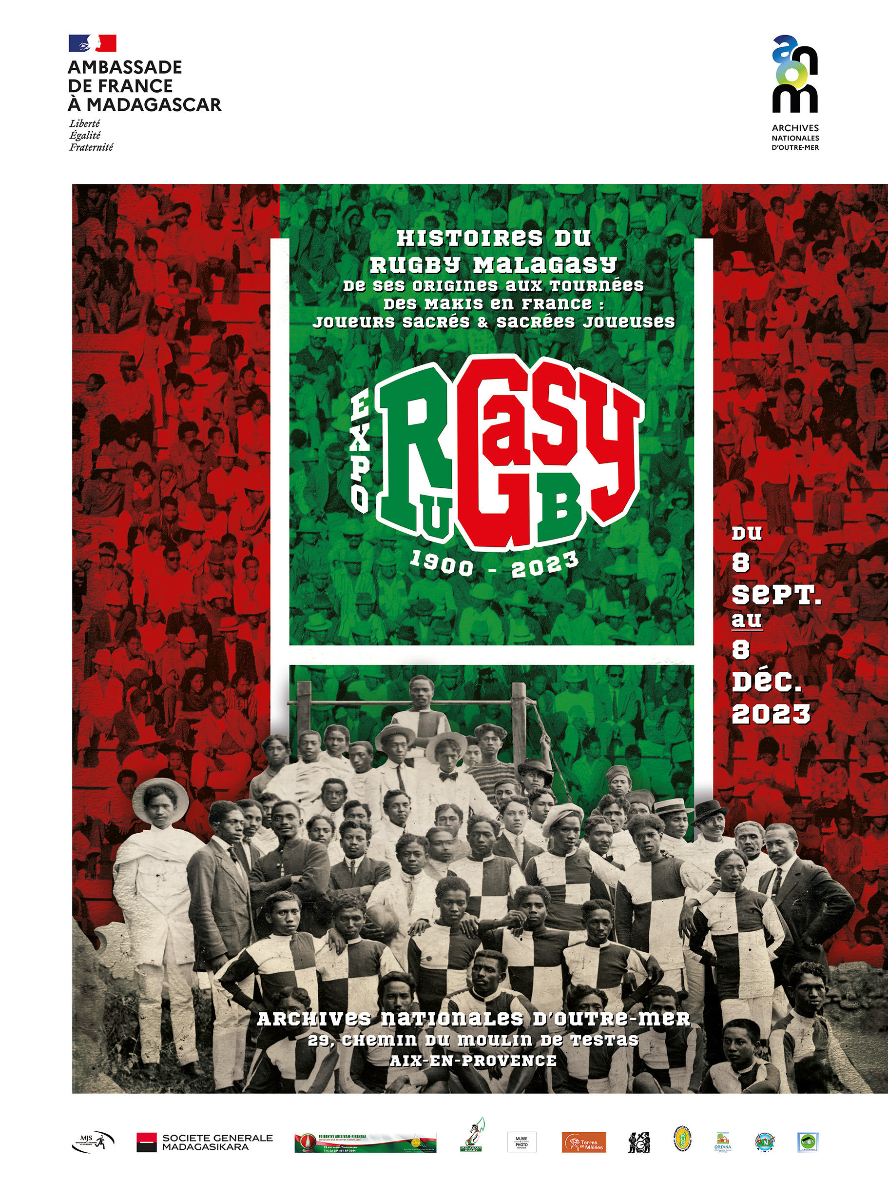 Affiche de l'exposition Histoires du rugby malagasy