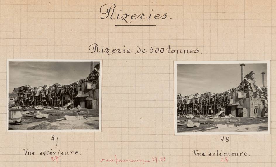 Usine de Cholon. Bombardement du 26 avril 1945 : première page de l’album photographique (25 HCI 5)