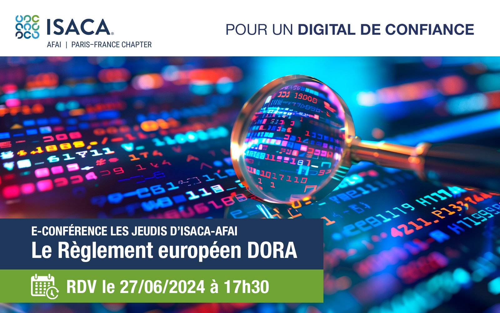 🔔 E-conférence : Le Règlement européen DORA / RDV le 27 juin 2024