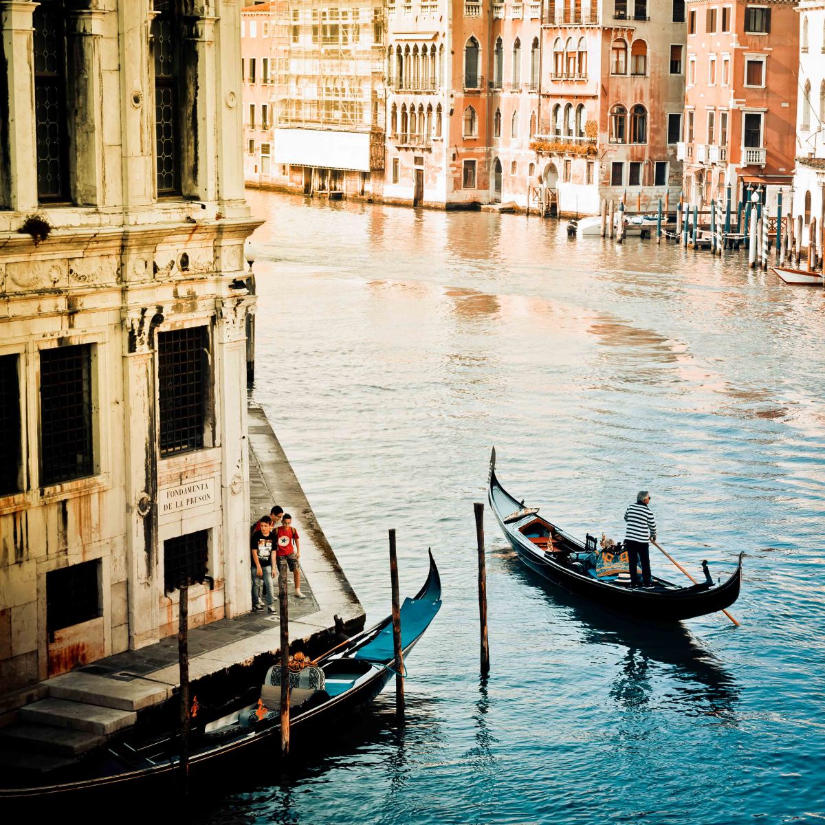 Cartes de voeux, photos d'art, Venise, Gondole sur le Grand Canal