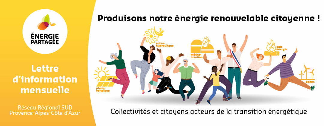 La lettre d’information mensuelle d’Énergie Partagée Sud-Provence-Alpes-Côte d’Azur