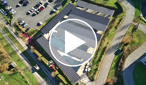 vue aérienne des ombrières de la Glèbe