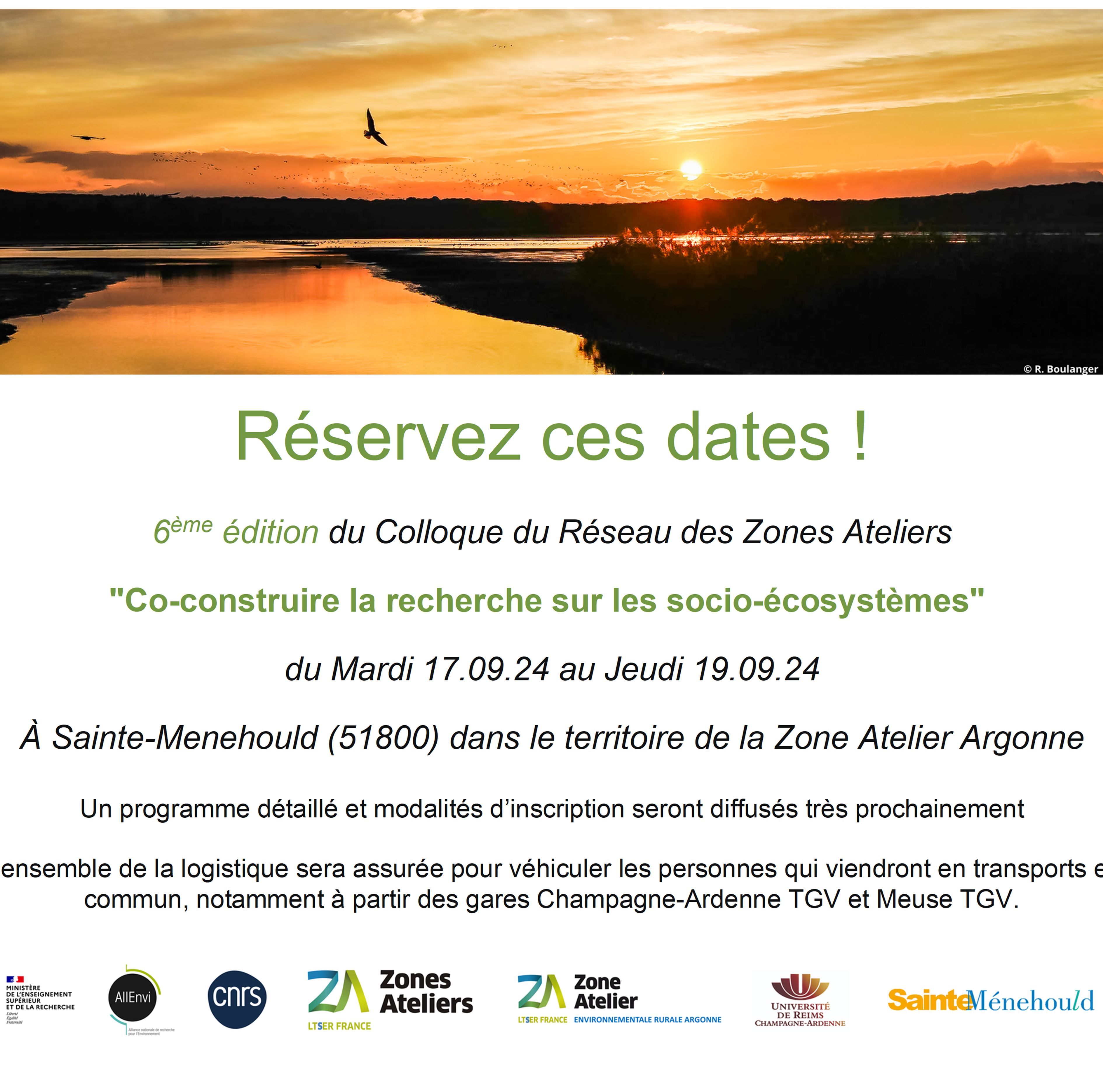 6e édition du colloque du Réseau des Zones Ateliers - Co-construire la recherche sur les socio-écosystèmes