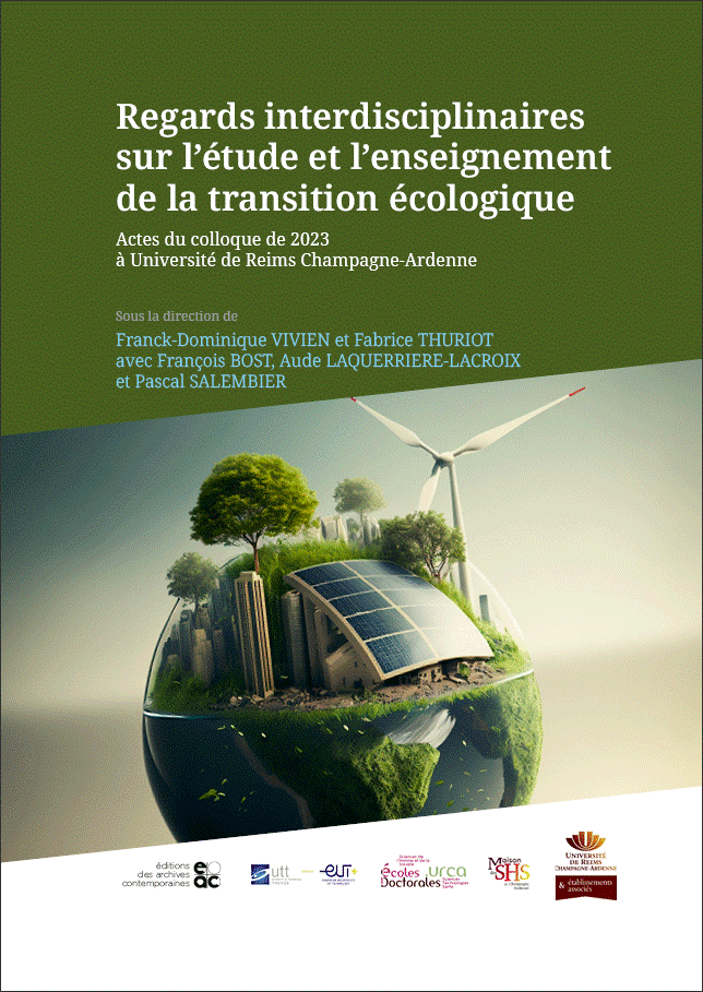 Couverture des actes du colloque "Regards interdisciplinaires sur l'étude et l'enseignement de la transition écologique"