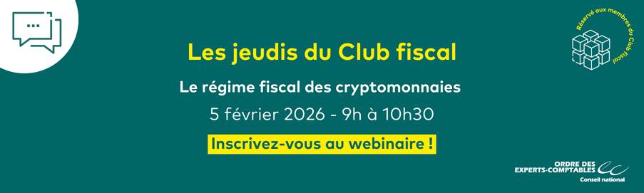 Visuel du webinaire : "Le régime fiscal des cryptomonnaies"