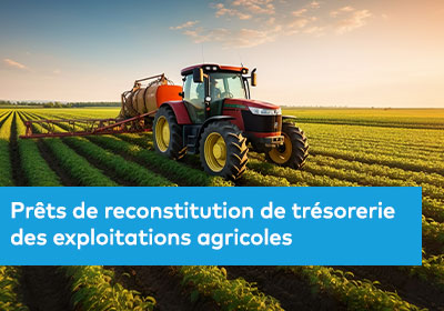Image d’un tracteur rouge dans un champ, illustrant le secteur agricole et ses défis financiers.