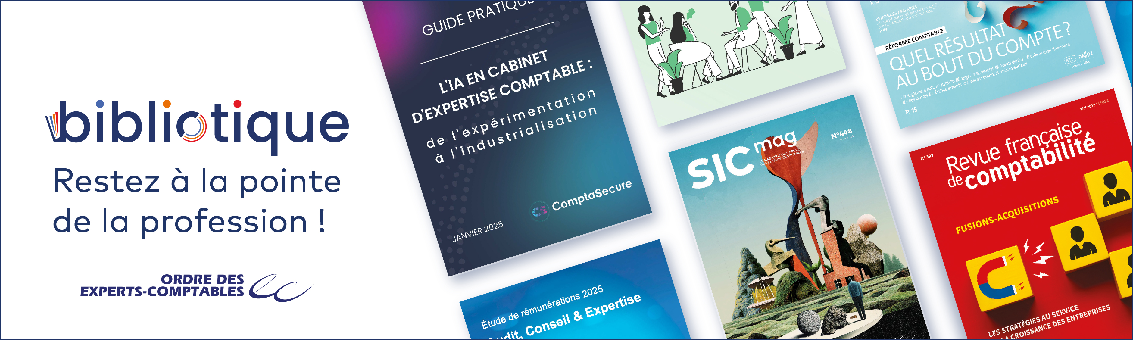 Bandeau présendant des revues accessible depuis le site Bibliotique