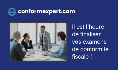 Visuel du Partenaire ECMA "Votre mission : finaliser vos examens de conformité fiscale !"