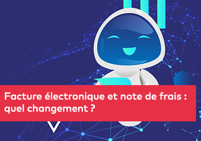 Visuel d'e-fac experts - Illustration d’un petit robot souriant sur fond bleu avec des lignes de connexion symbolisant le numérique.